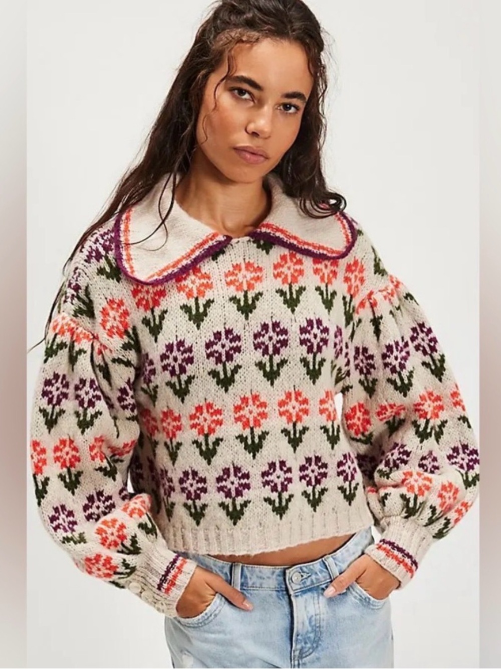 NEW Free People Frills Softspun Knit Sweater